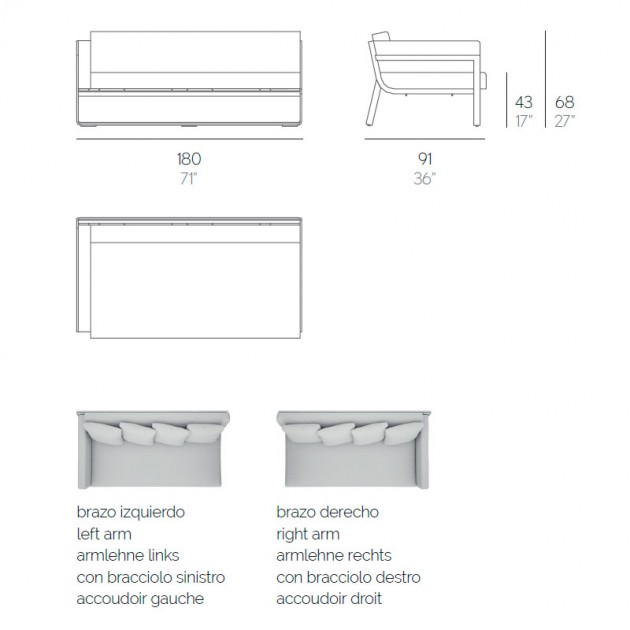 Sofá Modular 1 Flat Gandia Blasco