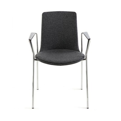 Silla Lottus High de Enea con tapizado integral y estructura cromada