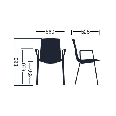 Silla Lottus High de Enea con tapizado integral y estructura cromada