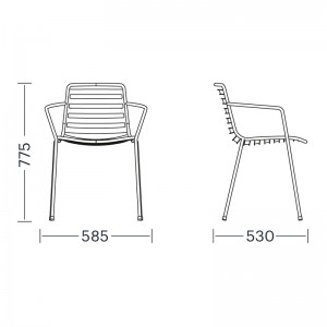 Silla Street con brazos diseñada por el Estudio Manel Molina para Enea