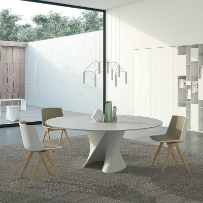 Silla Aïku bicolor con base de madera de MDF Italia Silla Aïku bicolor con base de madera de MDF Italia