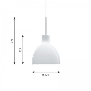 Lámpara Toldbod 220 Glass de Louis Poulsen medidas
