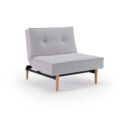 Poltrona splitback com pés de madeira Inovação