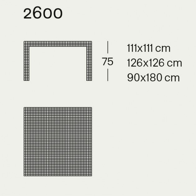 Quaderna Mesa 2600 Zanotta medidas