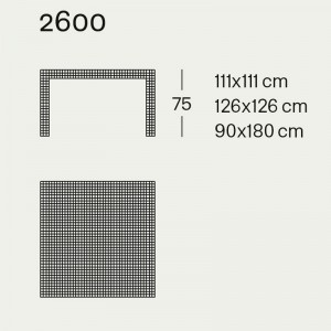 Quaderna Mesa 2600 Zanotta medidas