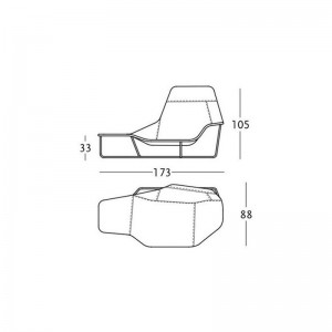 Lama Diván Zanotta medidas