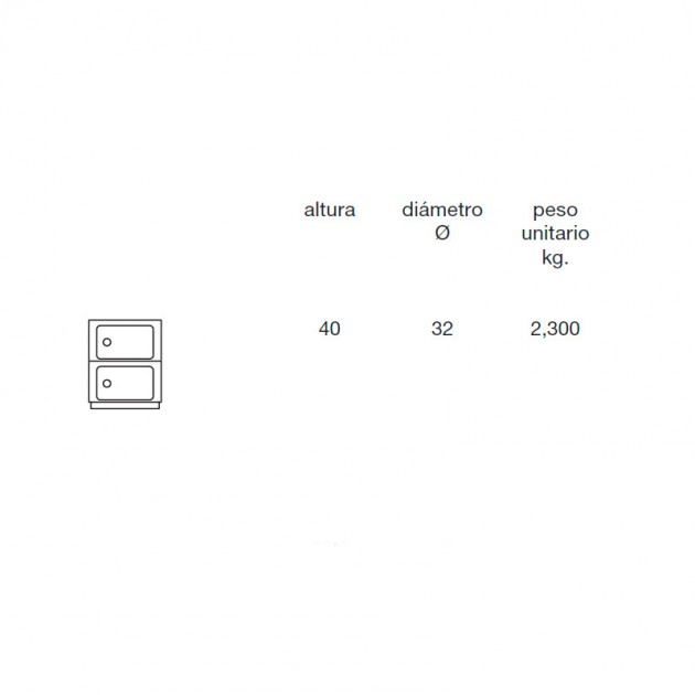 Contenedor Componibili 2 puertas Kartell medidas