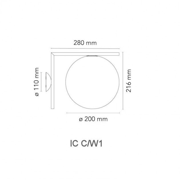 Aplique IC C/W1 Flos medidas