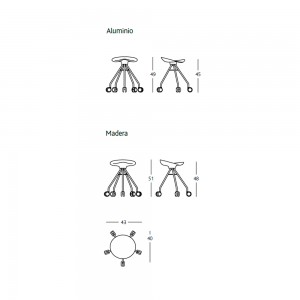 Taburete bajo con ruedas Jamaica de BD Barcelona en Moises Showroom