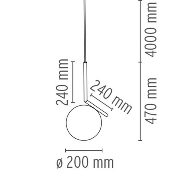 Lámpara IC S1 Flos medidas