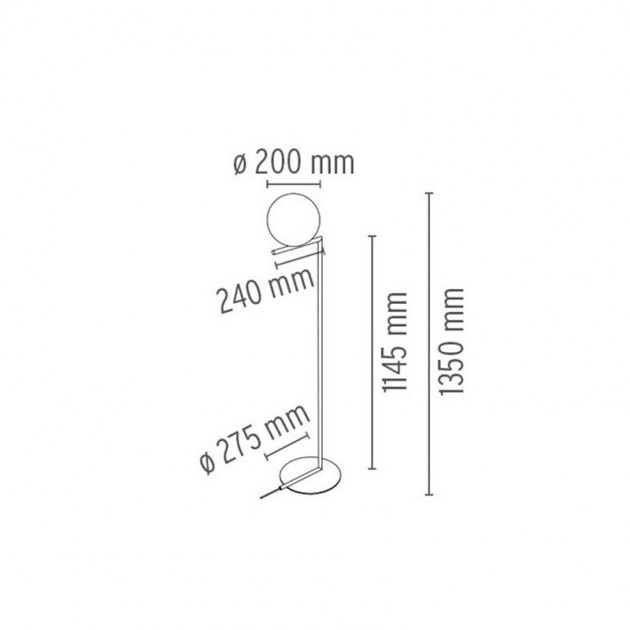 Lámpara IC F1 Flos medidas