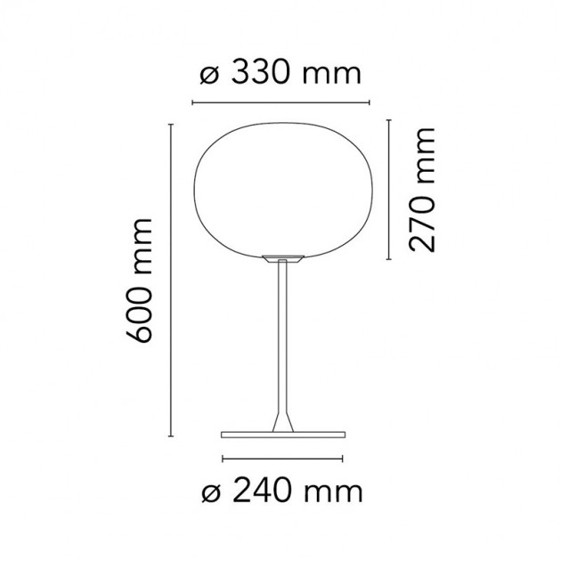 Lámpara Glo-Ball T 1 sobremesa Flos medidas