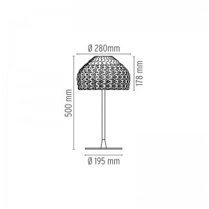 Lámpara Tatou T1 sobremesa Flos medidas