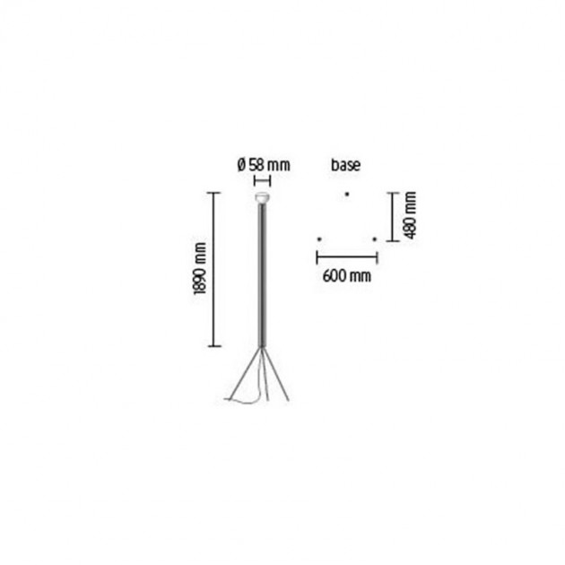 Lámpara Luminator suelo Flos medidas