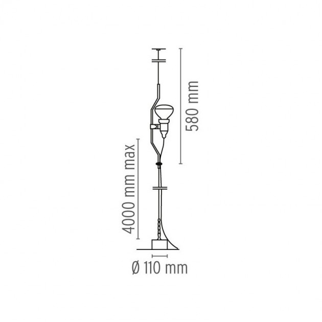 Lámpara Parentesi suspensión Flos medidas