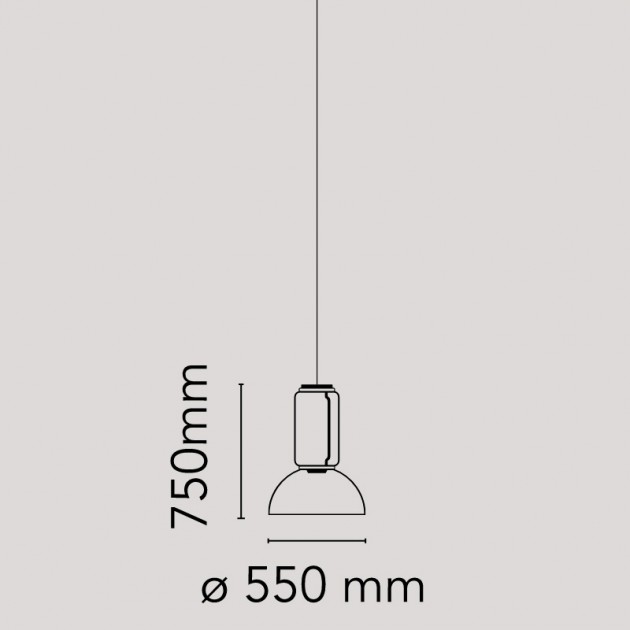 Noctambule Suspension 1 Low Cylinder and Bowl Flos medidas