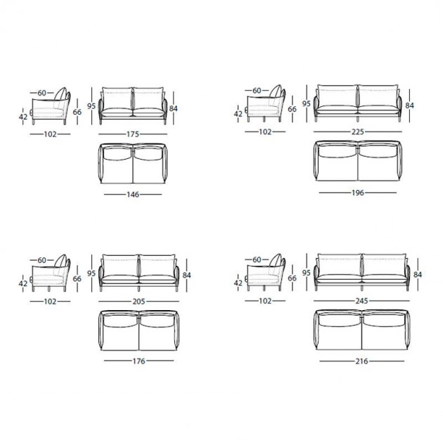 Sofá Alpino con brazo recto de Sancal en Moises Showroom