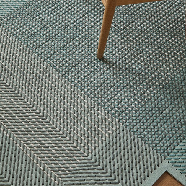 Alfombra Canevas Geo verde de Gan Rugs en Moises Showroom