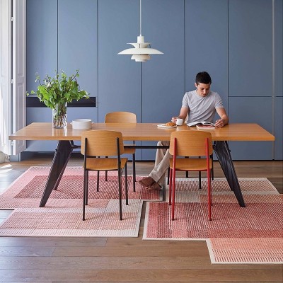 Alfombra Canevas Geo en color coral de Gan Rugs en Moises Showroom Alfombra Canevas Geo en color coral de Gan Rugs en Moises Showroom