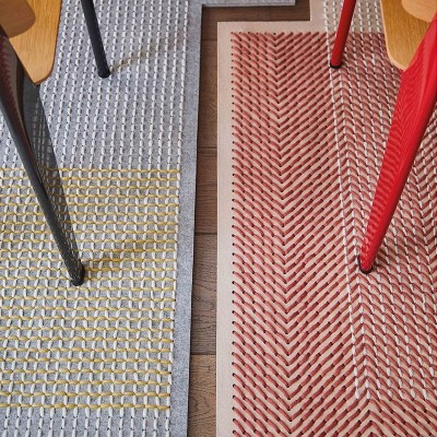 Alfombra Canevas Geo en color coral de Gan Rugs en Moises Showroom Alfombra Canevas Geo en color coral de Gan Rugs en Moises Showroom