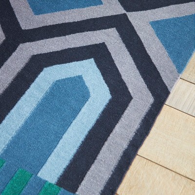 Tapis Kilim Ndebele Green par Gan Rugs Tapis Kilim Ndebele Green par Gan Rugs