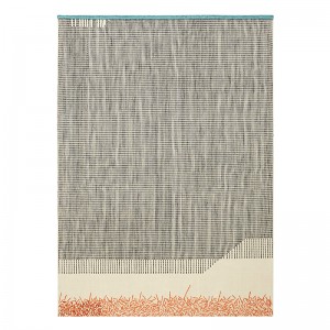 Alfombra Kilim Backstitch Calm color ladrillo de Gan Rugs en Moises Showroom.