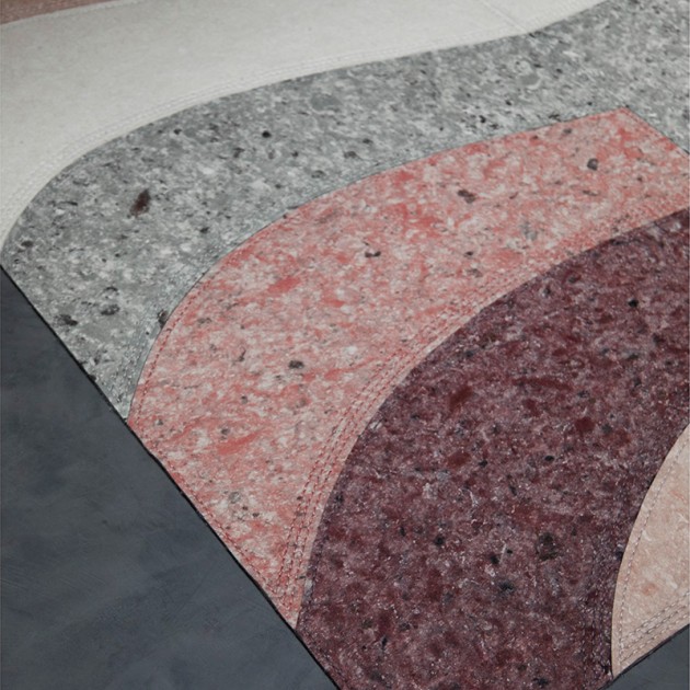 Alfombra Nuances Curve Burgundy de Gan Rugs en Moises Showroom