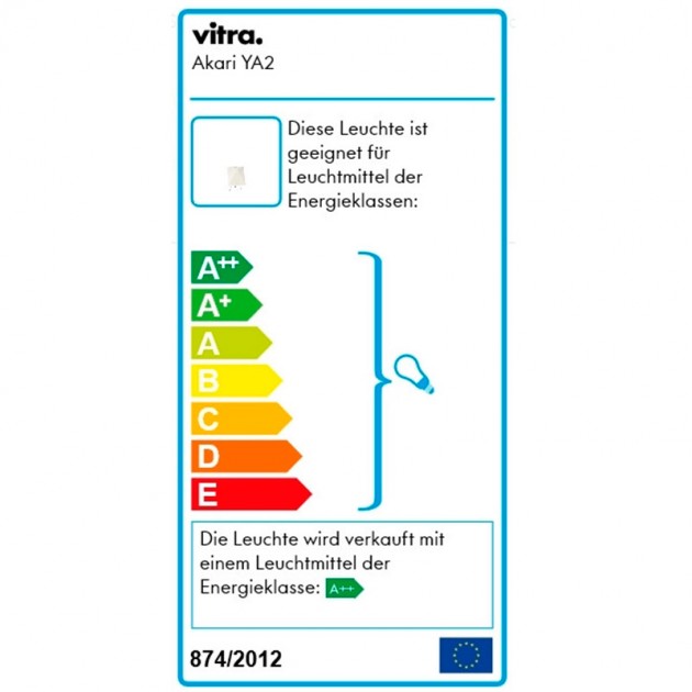 Lámpara Akari YA2 Vitra etiqueta energética