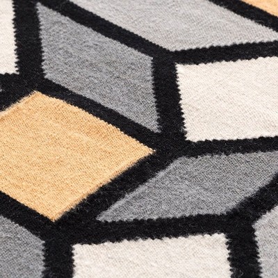 Tapis Kilim Parquet Losange Jaune par Gan Rugs
