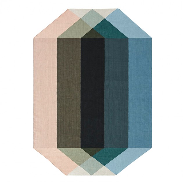 Kilim Diamond Nude petrol de Gan Rugs en Moises Showroom