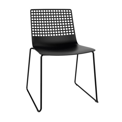 Chaise en fil de fer avec piètement luge Resol Chaise en fil de fer avec piètement luge Resol
