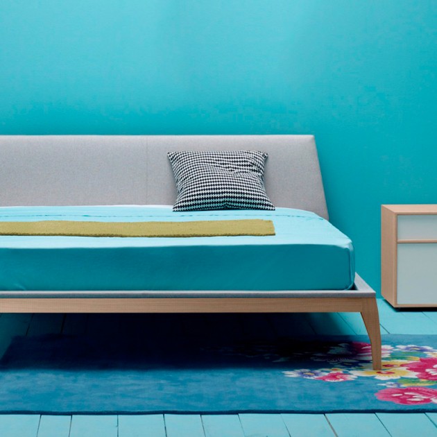 Cama Bel tapizada de treku en Moises Showroom