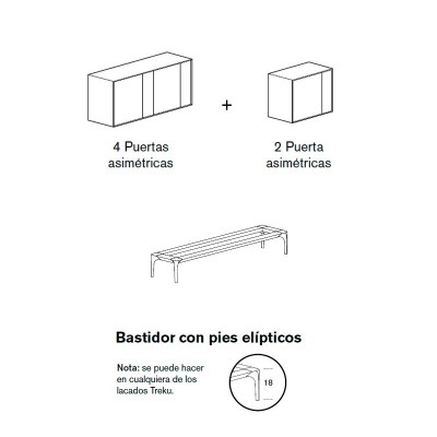 Aparador Lauki com portas Trekuassimétricas Aparador Lauki com portas Trekuassimétricas