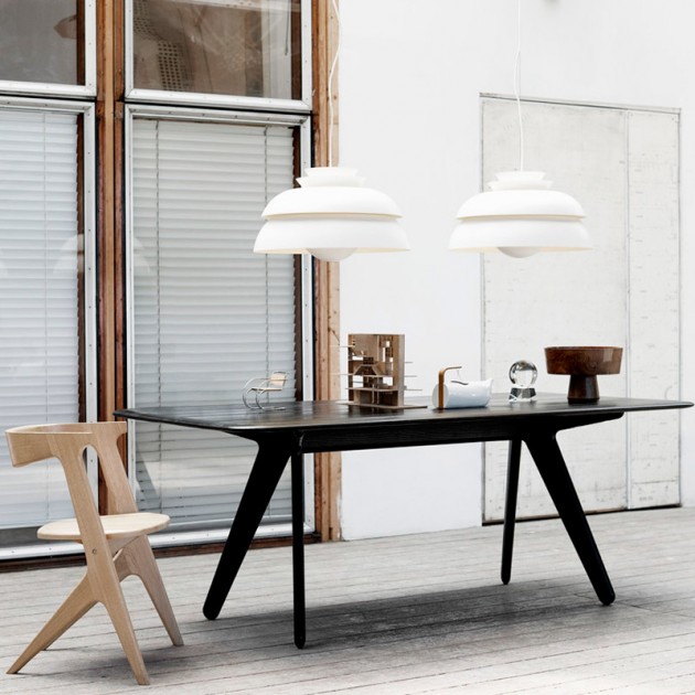 Lámparas Fritz Hansen colección Concert P3 en ambiente cálido