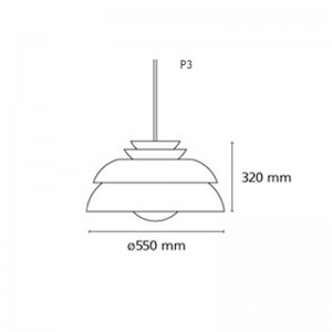 Medidas lámpara concert P3 Fritz Hansen