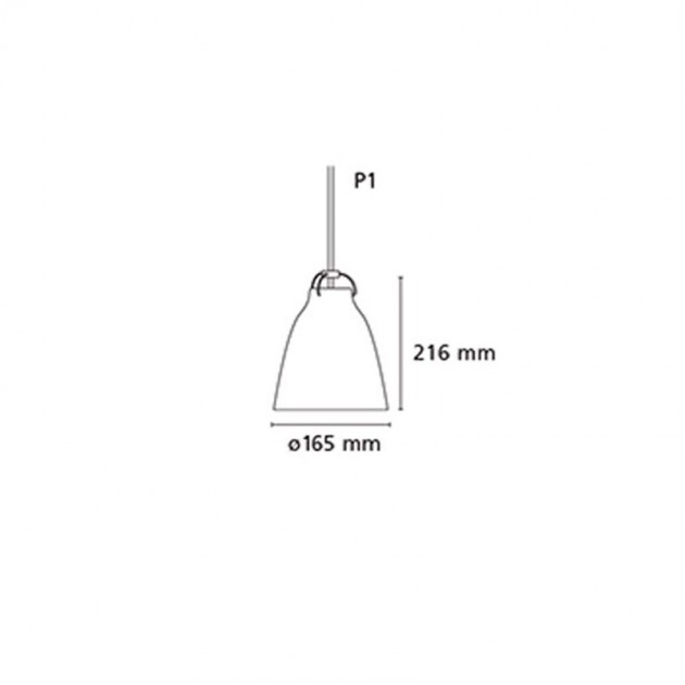 medidas Lámpara Caravaggio Opal P1 Fritz Hansen