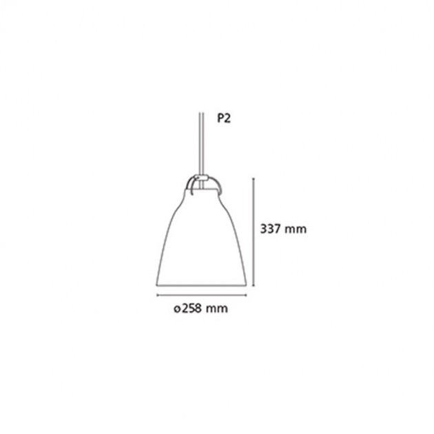Medidas Lámpara Caravaggio P2 Black Black Fritz Hansen