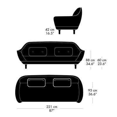 Sofá FAVN 3 plazas de Fritz Hansen Sofá FAVN 3 plazas de Fritz Hansen