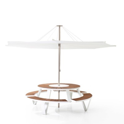 Combinación Parasol Inumbrina 380 con mesa redonda Pantagruel de extremis Combinación Parasol Inumbrina 380 con mesa redonda Pantagruel de extremis