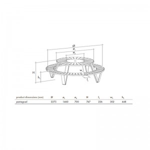 Dimensiones Mesa redonda picnic Pantagruel extremis