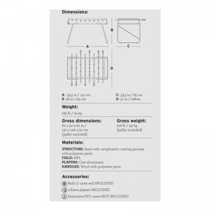 Ficha técnica Futbolín #RS3 de RS Barcelona. Disponible en Moisés showroom