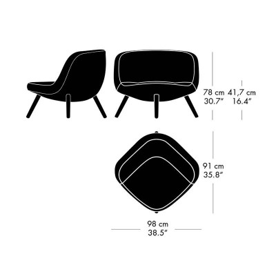 Medidas butaca Via 57 de Fritz Hansen en Moises Showroom Medidas butaca Via 57 de Fritz Hansen en Moises Showroom