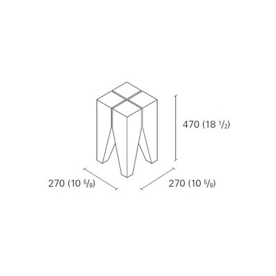 Dimensiones Mesita st04 Backenzahn marca e15. Disponible en Moisés Showroom Dimensiones Mesita st04 Backenzahn marca e15. Disponible en Moisés Showroom