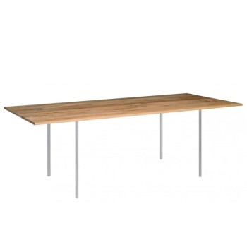 Mesa Anton tablero roble patas acero de E15. Disponible en Moisés Showroom Mesa Anton tablero roble patas acero de E15. Disponible en Moisés Showroom
