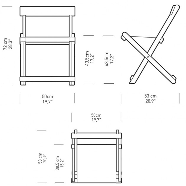 Medidas Silla de comedor BM4570 de carl Hansen. Disponible en Moisés showroom