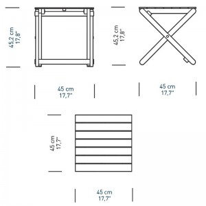 Dimensiones mesa auxiliar BM5868 de carl Hansen. Disponible en Moisés showroom