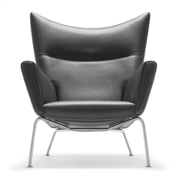 Comprar sillón wing chair carl Hansen en piel. Disponible en Moisés showroom