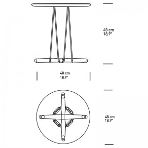 Medidas de mesa Embrace Lounge E012 diametro 48 cm. Encuentra en Moisés showroom las mesas de Carl Hansen