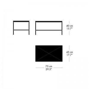 Medida mesa rectangular Planner de Mármol de Fritz Hansen en Moises Showroom