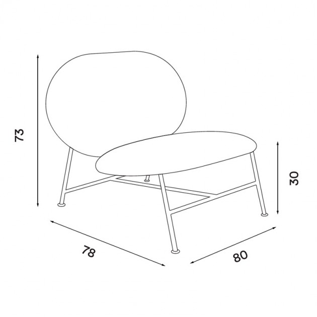 dimensiones silla Oblong de Northern. Disponible en Moisés showroom